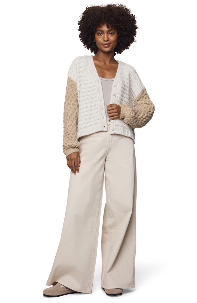 Splendid Maria Bobble Cardigan, Alternate, color, Pale Oak Ivory/ Light Cedar