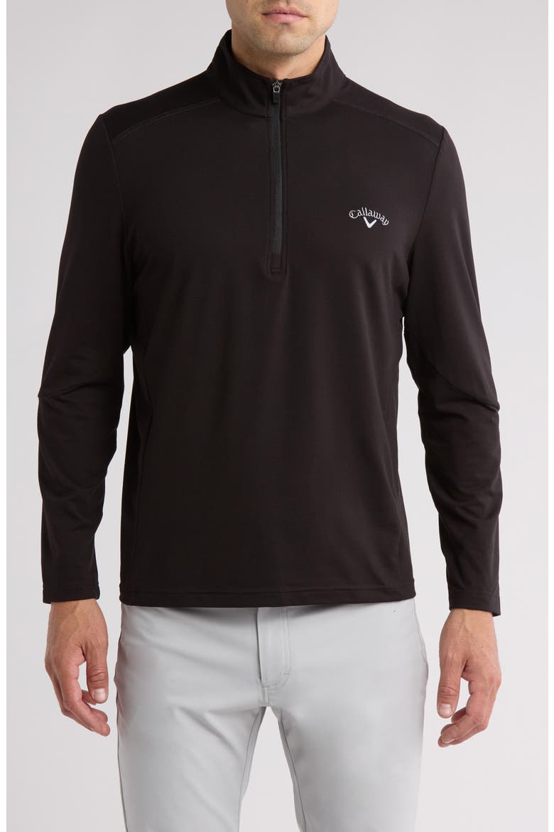 Lux Touch 1/4 Zip Long Sleeve Pullover, Main, color, CAVIAR