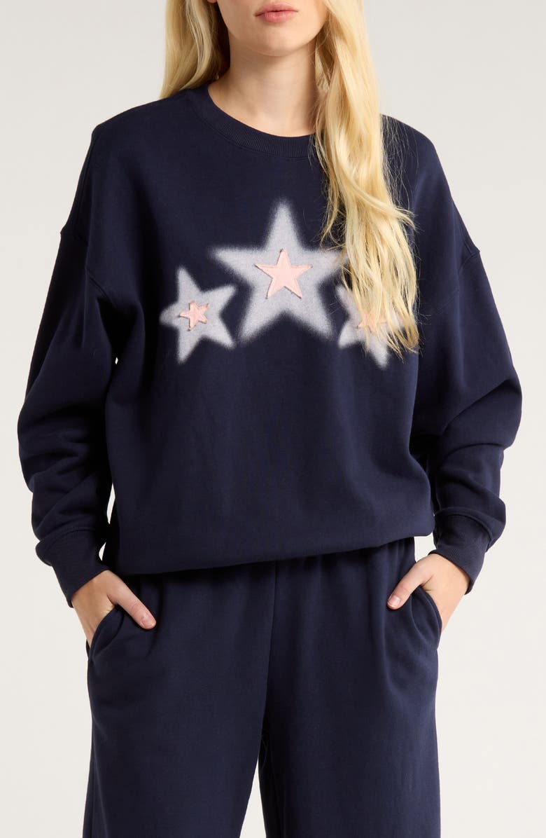 PacSun 3 Stars Cotton Blend Sweatshirt, Main, color, Navy