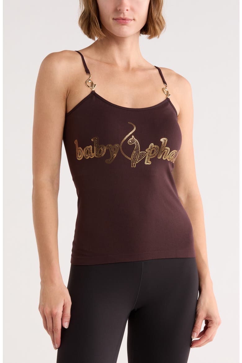Logo Cami with Metal Trim, Main, color, CHOCOLATE PLUM