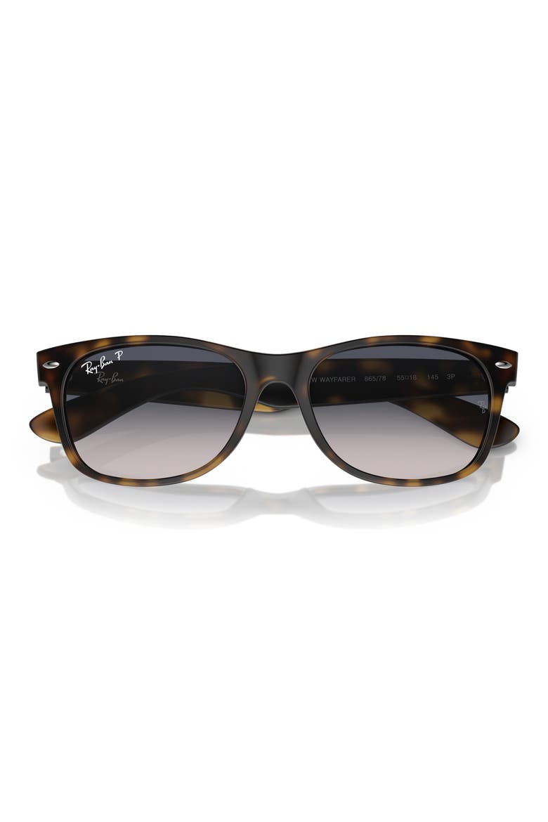 55mm Gradient Polarized Square Sunglasses, Alternate, color, HAVANA