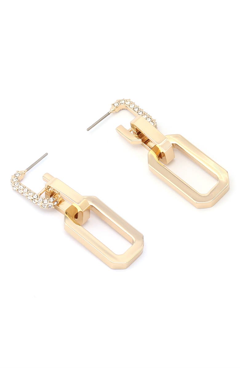 AllSaints Hattie Double Hexagon Drop Earrings, Alternate, color, Gold