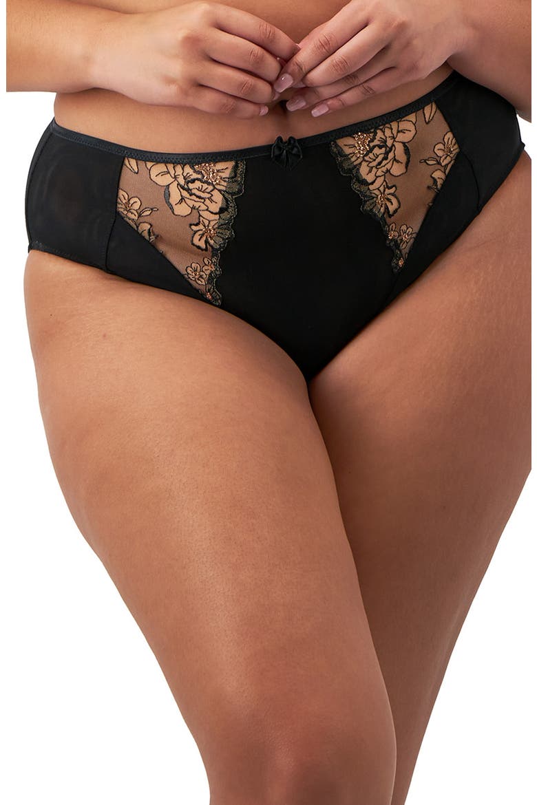 Teagan High Leg Briefs, Alternate, color, BLACK/ ALMOND