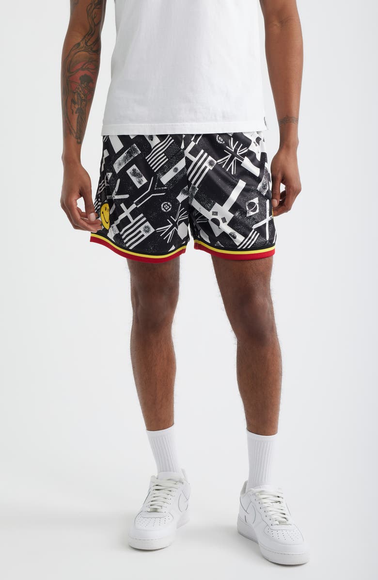 MARKET SMILEY<sup>®</sup> International Flag Soccer Shorts, Main, color, White