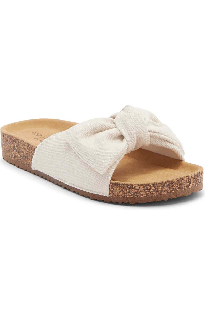 TOP MODA Cory Slide Sandal, Main, color, Ivory Denim