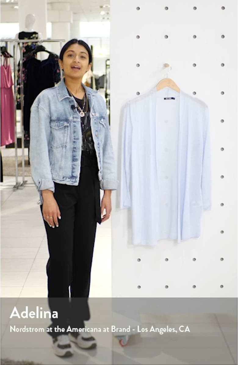 Lightweight Long Linen Blend Cardigan, sales video thumbnail