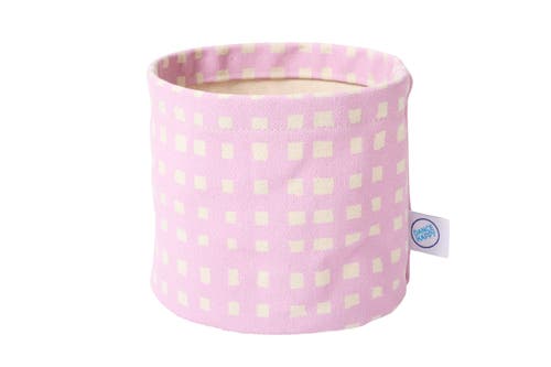 Dance Happy Micro Grid Round Bin/canvas Planter In Lilac