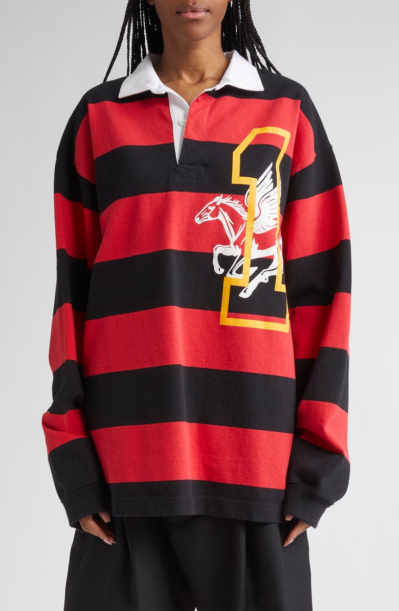 Vaquera Stripe Oversize Rugby Shirt, Main, color, 