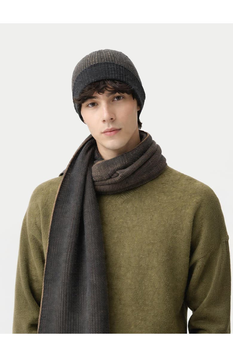 Gobi Cashmere Waffle Knit Cashmere Scarf, Alternate, color, Charcoal
