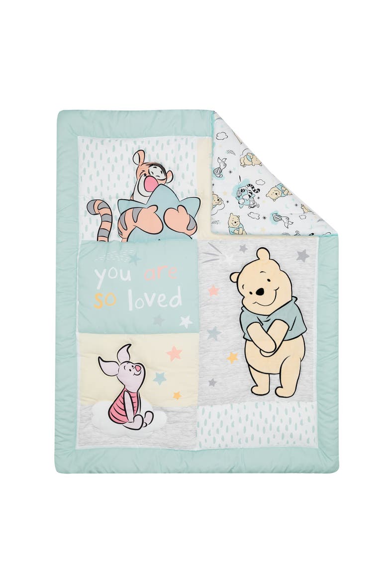 Disney Baby Winnie the Pooh Hugs 3-Piece Nursery Crib Bedding Set, Alternate, color, Multicolor