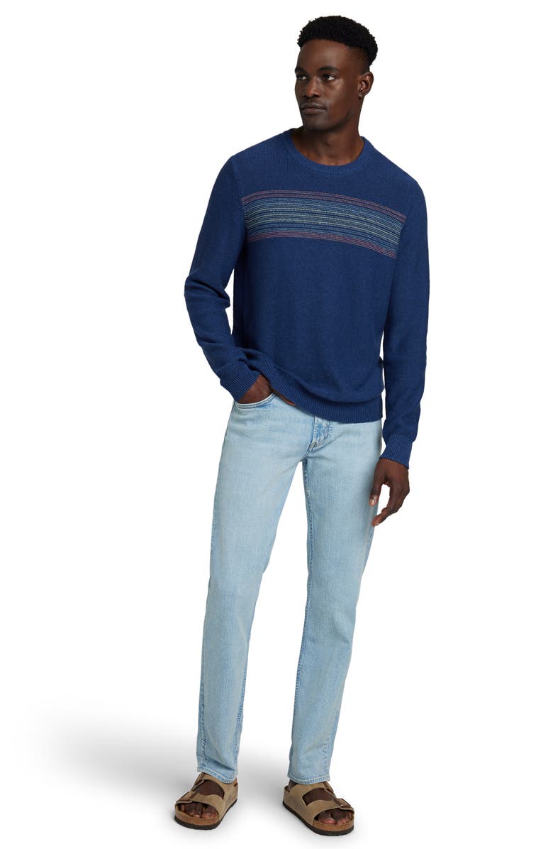 Faherty Surf Stripe Crewneck Sweater, Alternate, color, Navy Sea Sunset