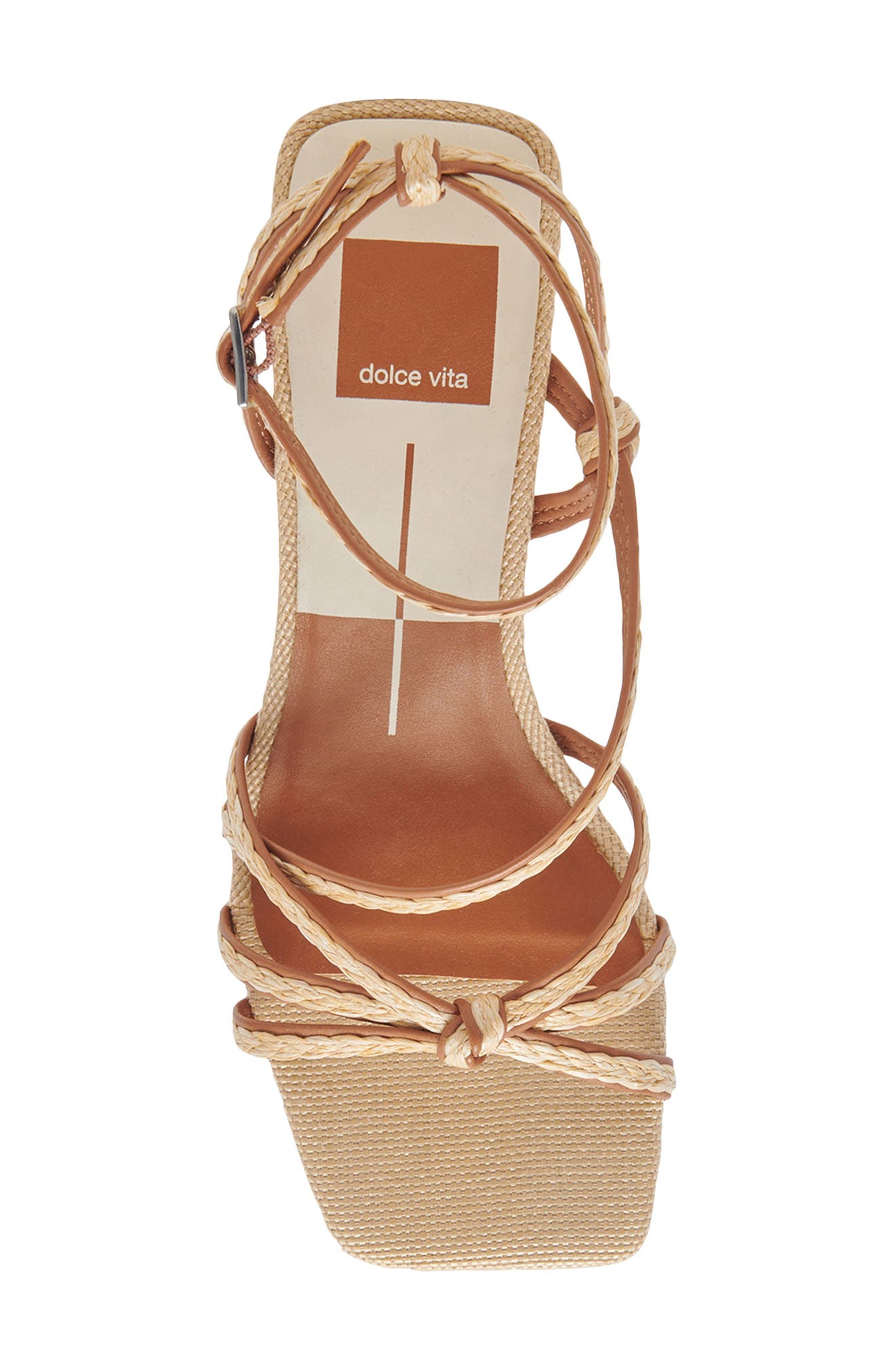 Dolce Vita Bev Braid Kitten Heel Ankle Strap Sandal, Alternate, color, Brown/Natural