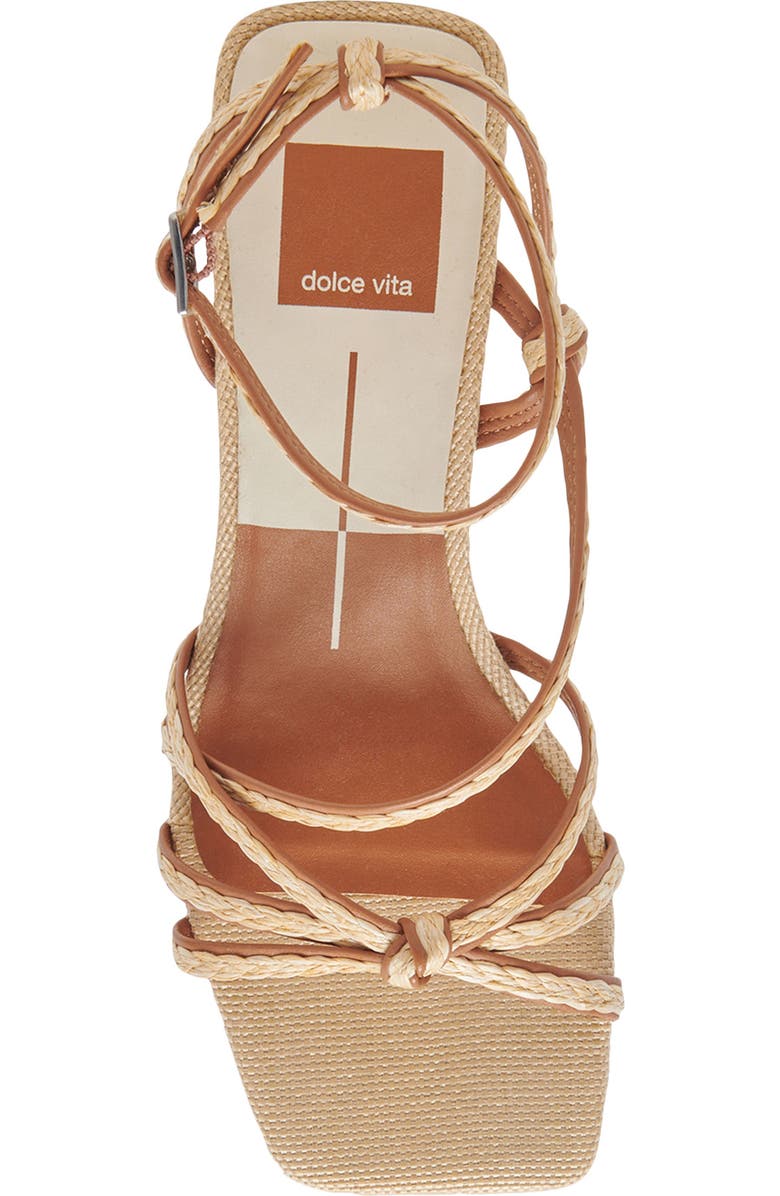 Dolce Vita Bev Braid Kitten Heel Ankle Strap Sandal, Alternate, color, Brown/Natural