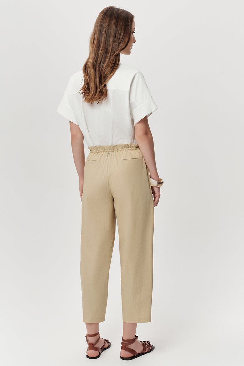 Amedee Drawstring Waist Woven Tapered Pants, Alternate, color, Beige