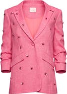 Cinq à Sept Kylie Embellished Linen & Cotton Blazer