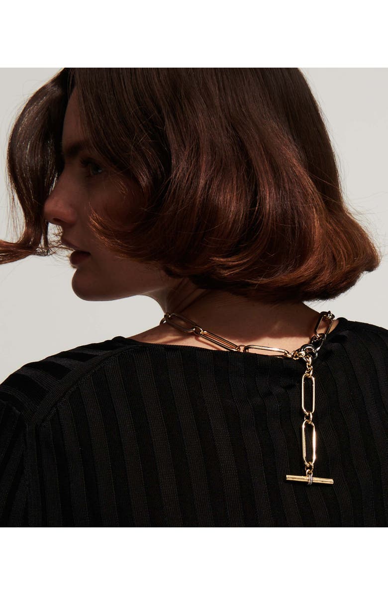 DEMARSON Theo 2.0 Paper Clip Chain Necklace, Alternate, color, 