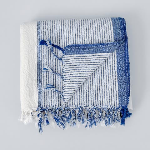 Ivory Blue Tribeca Towel