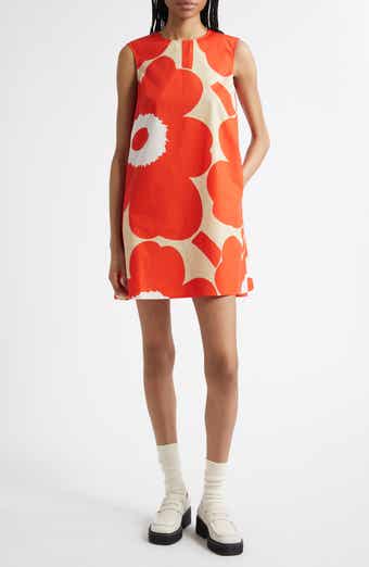 Marimekko Palatsi Unikko Organic Cotton Poplin Shift Minidress