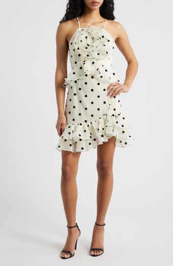 Remy Polka Dot Rosette Ruffle Minidress
