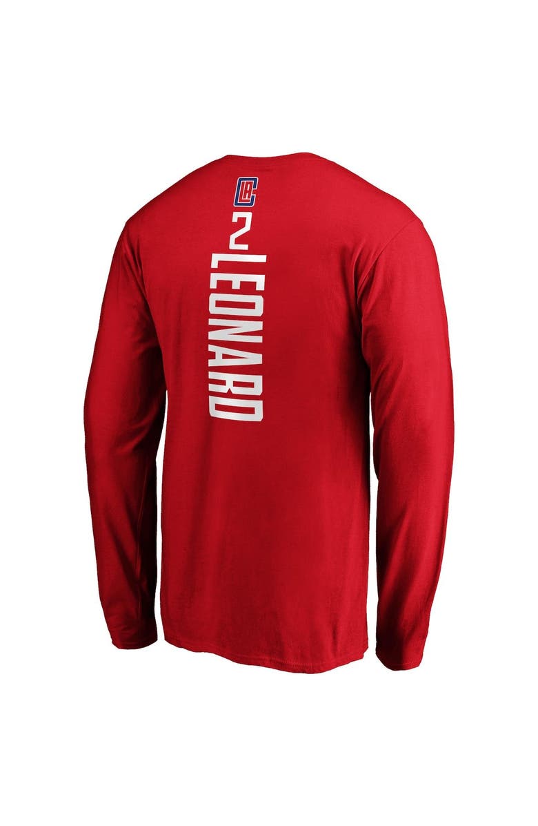 FANATICS Men's Fanatics Branded Kawhi Leonard Red LA Clippers Team Playmaker Name & Number Long Sleeve T-Shirt, Alternate, color, 