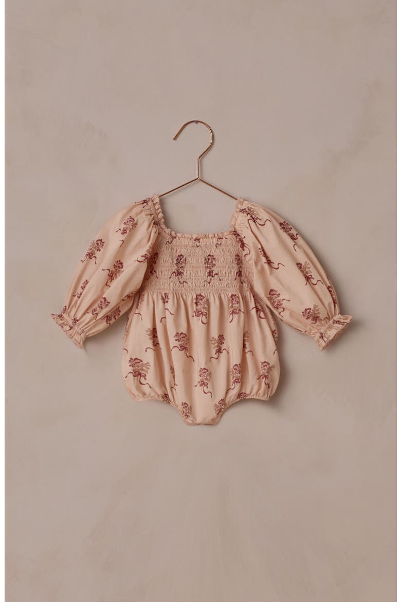 Autumn Floral Cotton Romper, Alternate, color, POSEY