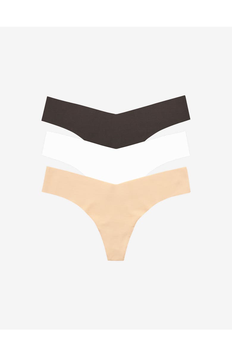 Commando Classic Solid Thong 3-Pack, Alternate, color, Blush/Beige/Black