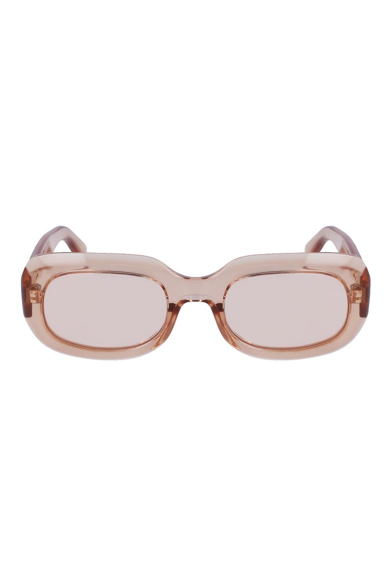 Medallion 52mm Rectangular Sunglasses, Main, color, ROSE