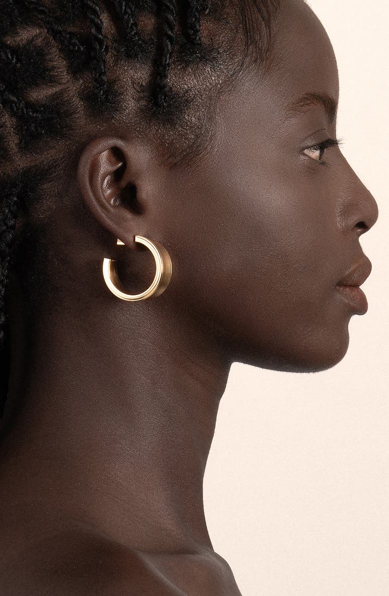 IVI Los Angeles Medium Signora Hollow Hoop Earrings, Alternate, color, Yellow Gold