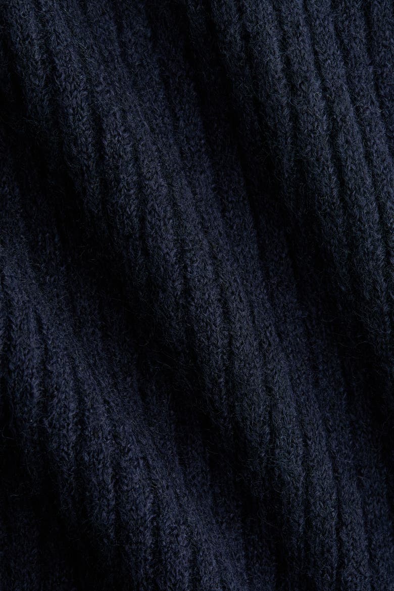 Rib-knit off-the-shoulder dress, Alternate, color, Navy blue
