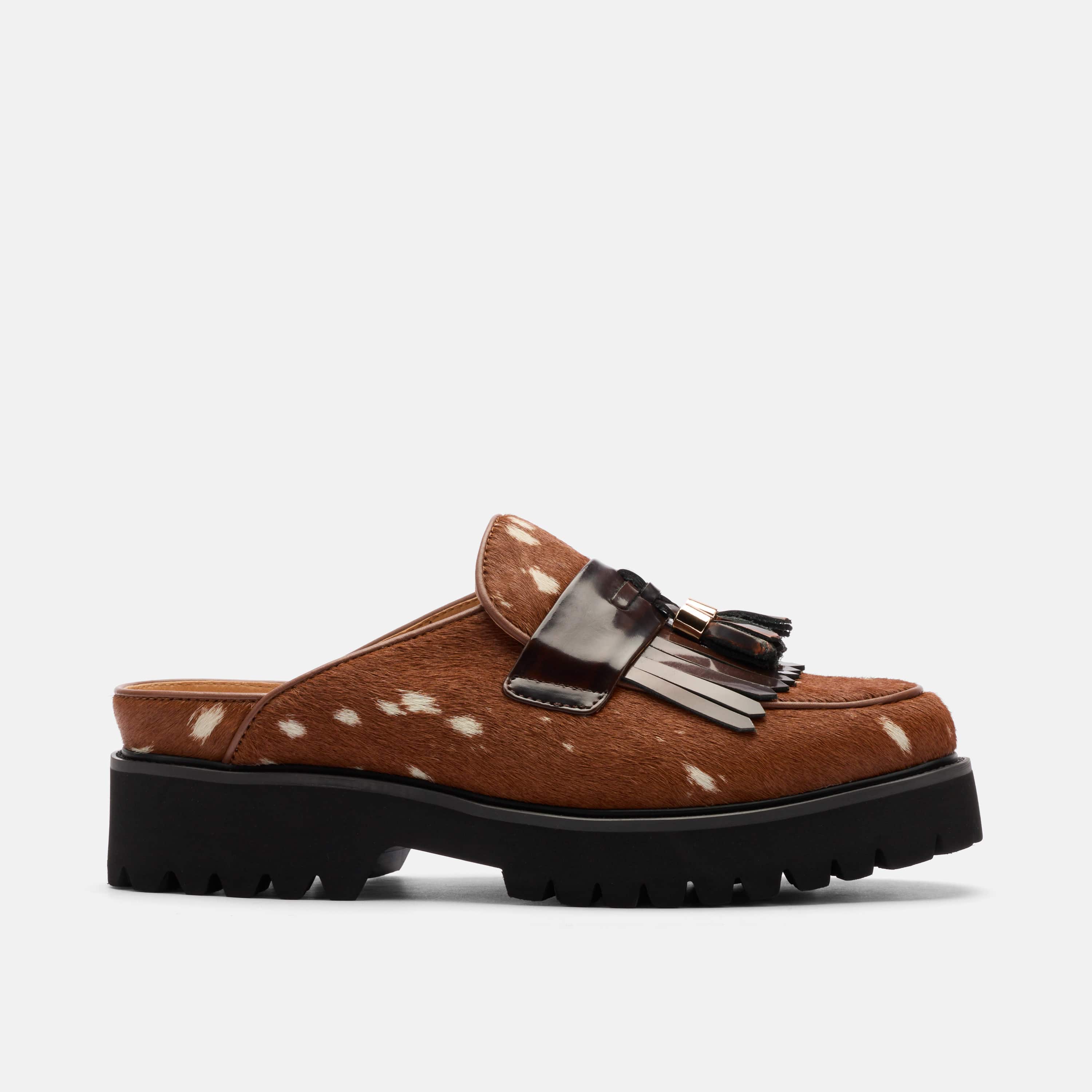 Hollis Tassel Mule, Alternate, color, Deer Brown