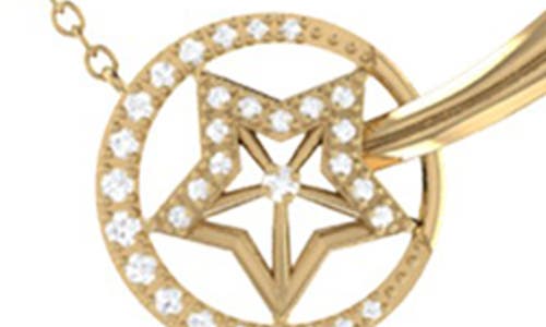Luvmyjewelry Stella Comet Diamond Pendant Necklace In Gold