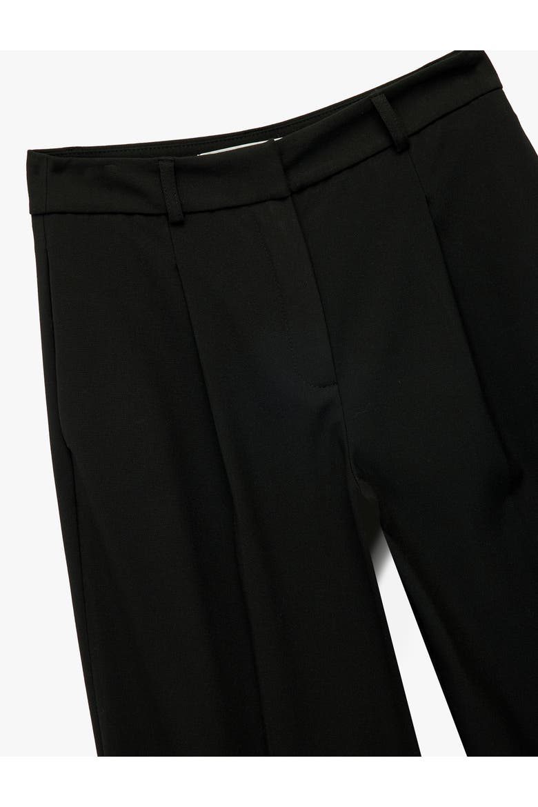 Mid Rise Pleated Tailored Trousers with Pocket, Alternate, color, BLACK