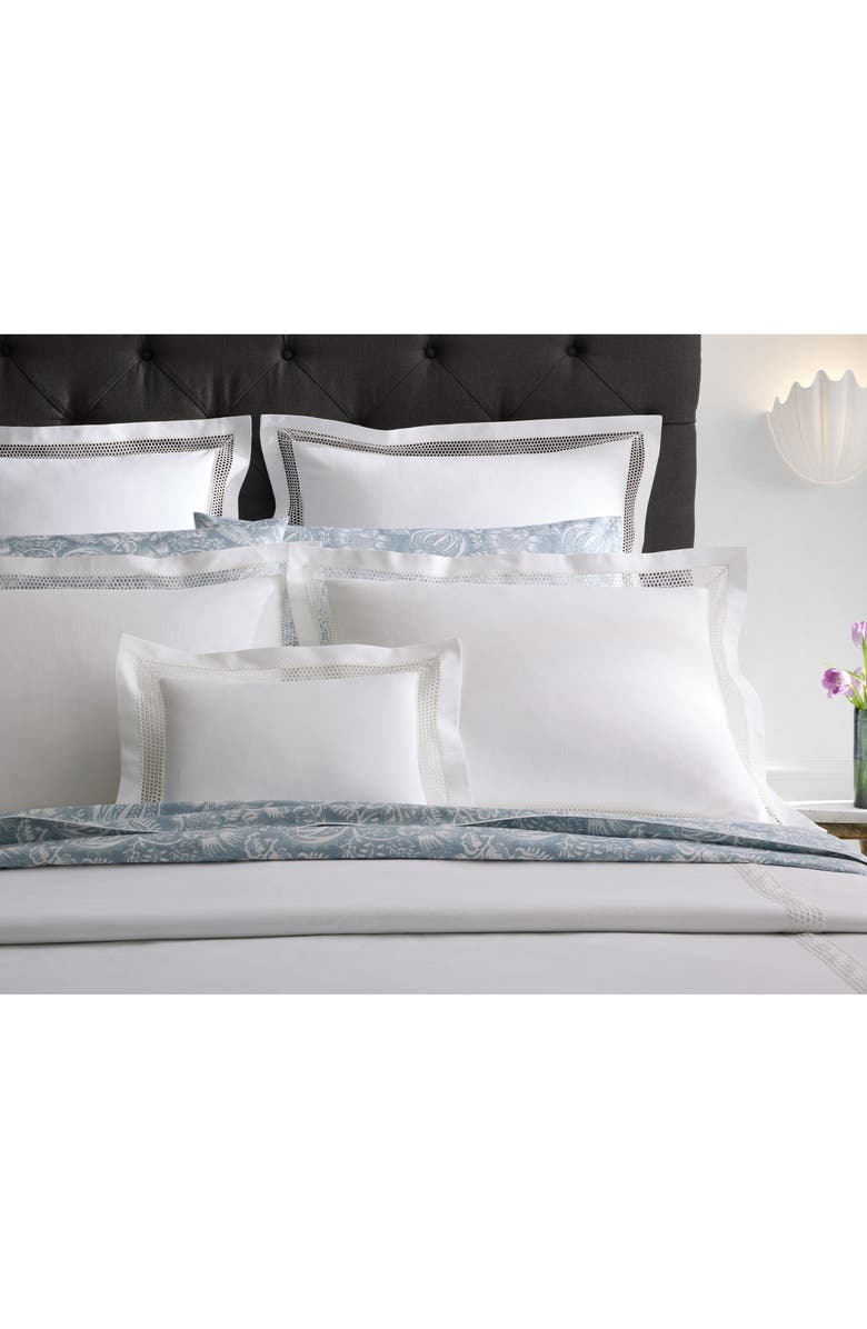 Matouk Lace Piqué Cotton Boudoir Sham, Alternate, color, Cecily White