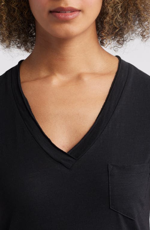 Caslonr Caslon(r) Cotton & Modal V-neck T-shirt In Black