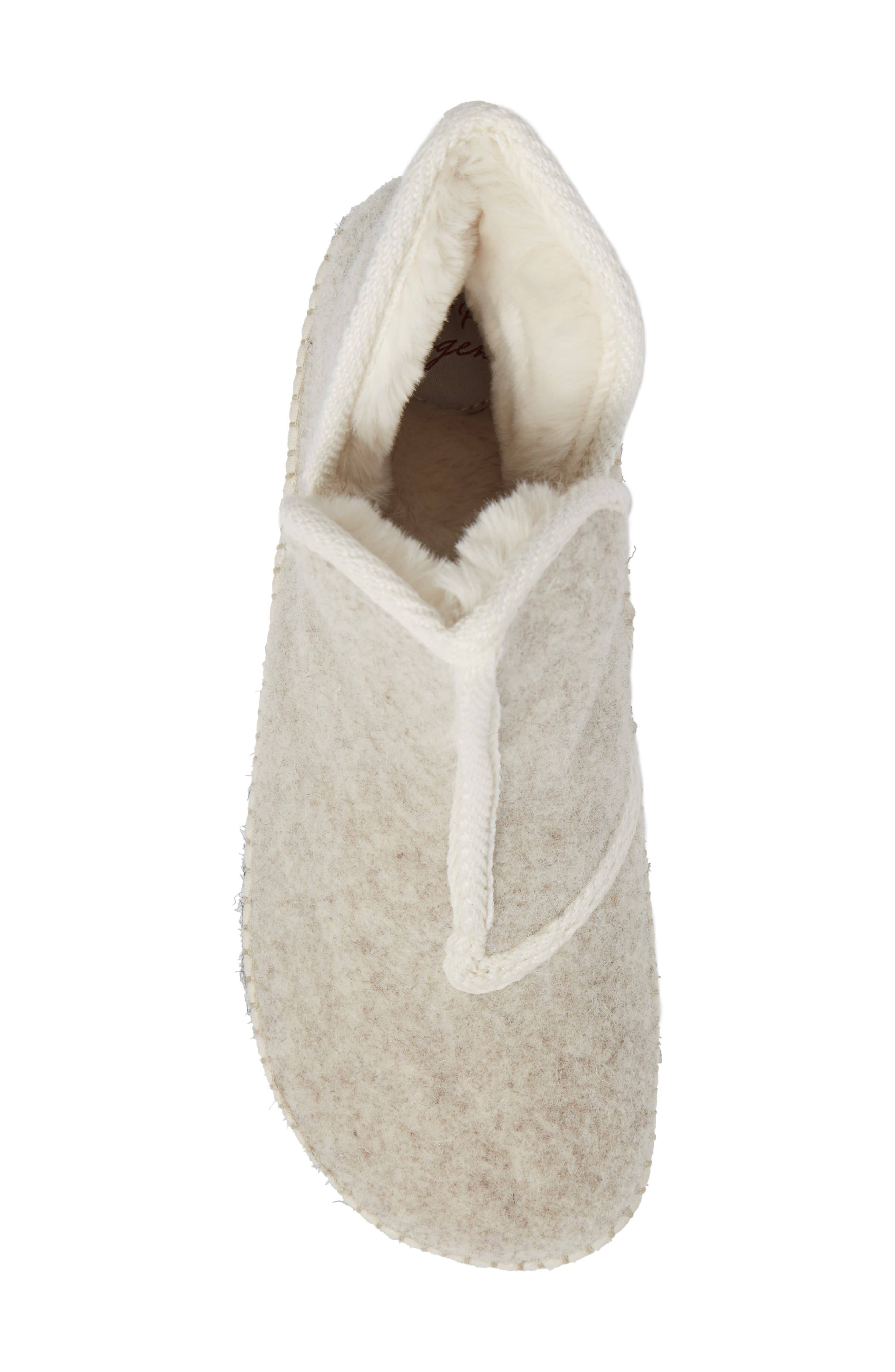 Toni Pons Espadrille Platform Bootie with Faux Fur Lining, Alternate, color, Ecru Felt