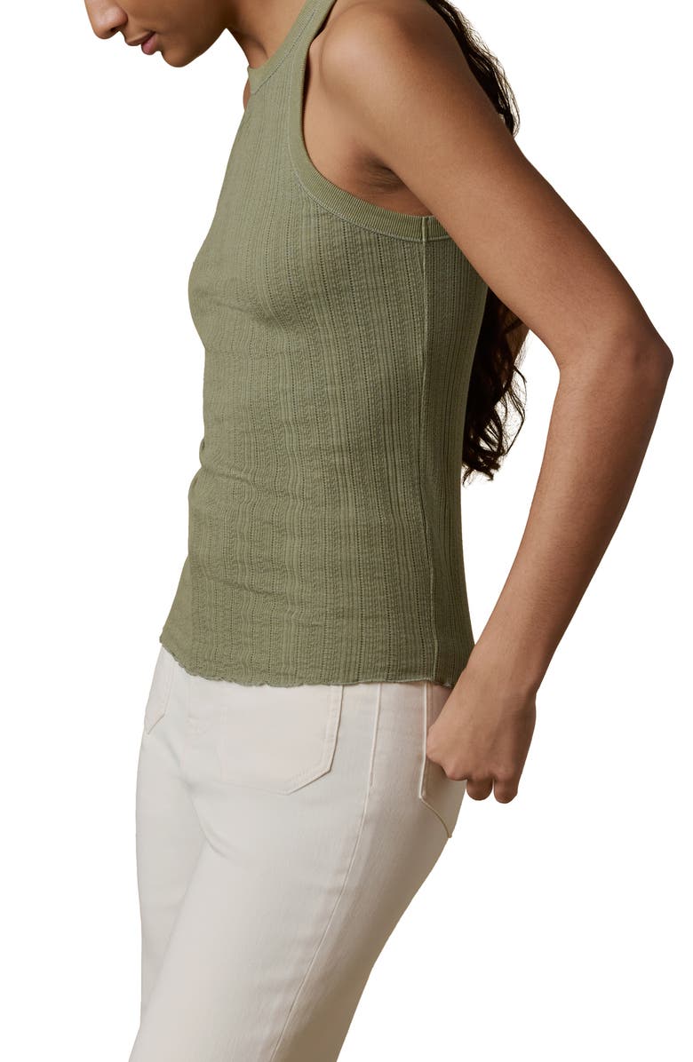 Faherty Paradise Pointelle Organic Cotton Tank, Alternate, color, Island Olive