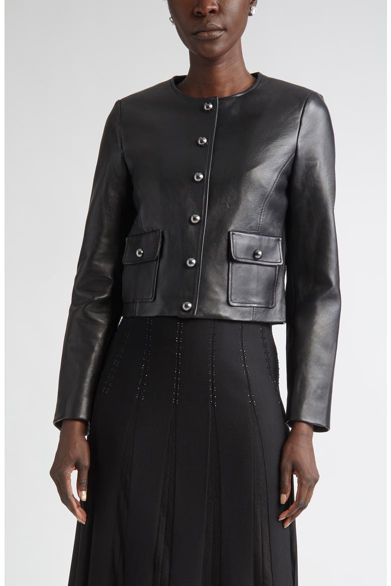 Leather Jacket, Main, color, BLACK