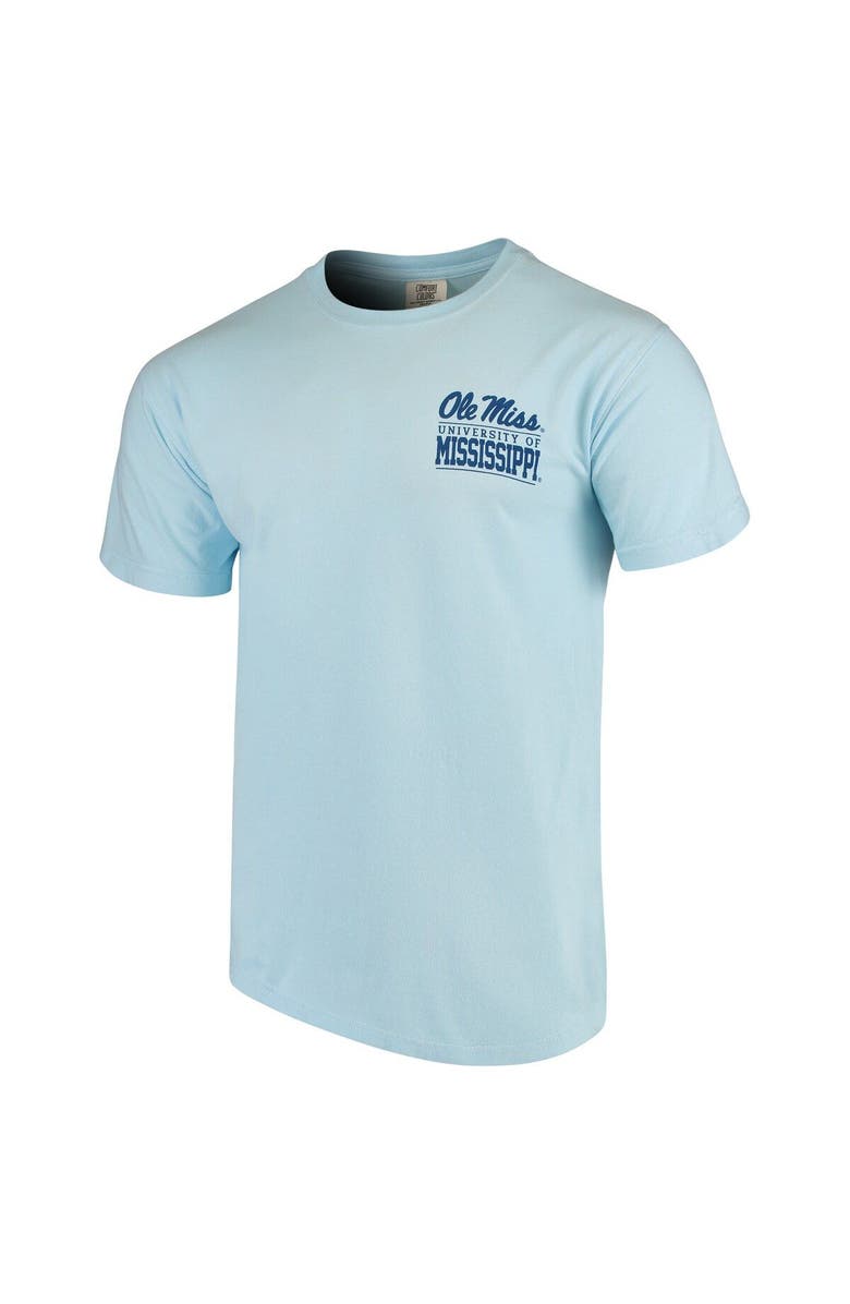 IMAGE ONE Men's Light Blue Ole Miss Rebels Comfort Colors Campus Icon T-Shirt, Alternate, color, 