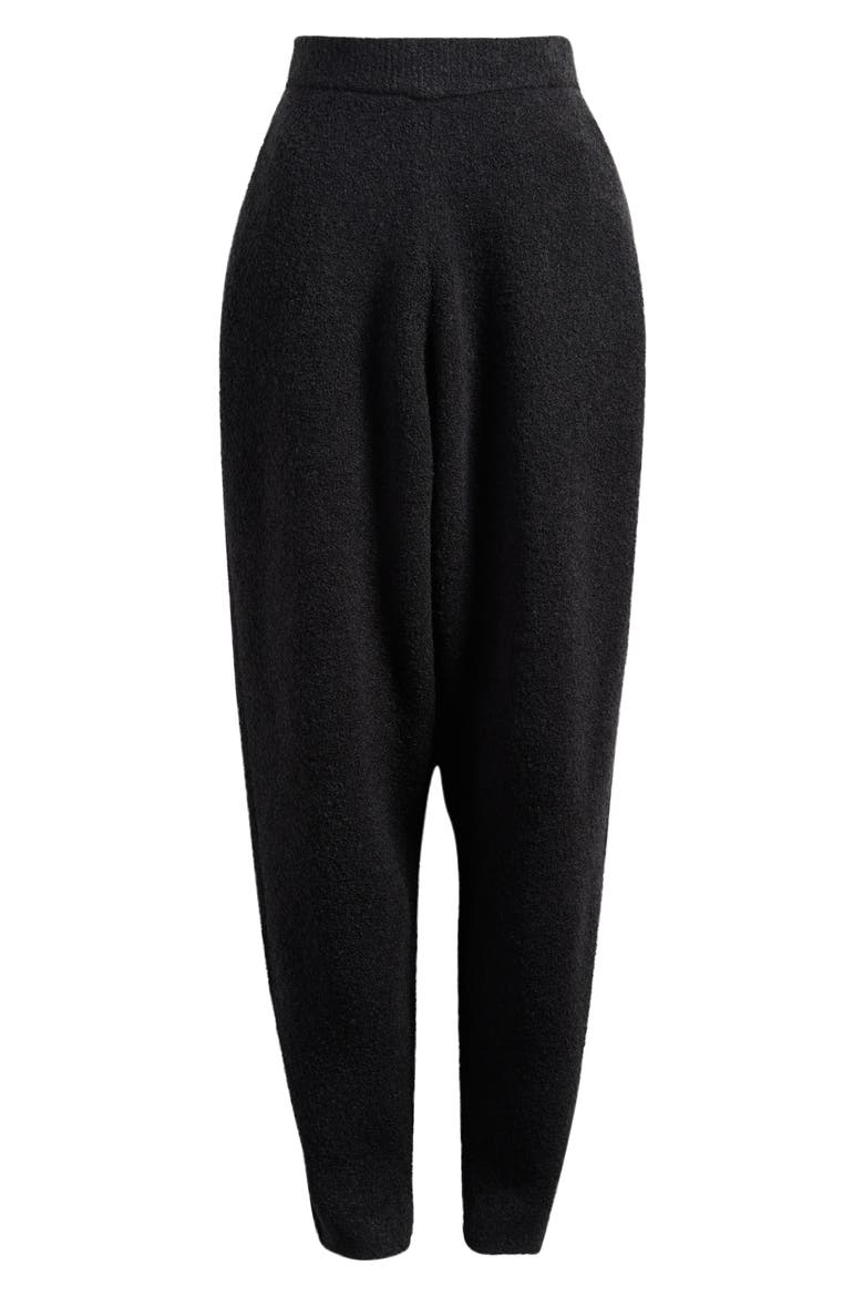 Geena Bouclè Knit Pants, Alternate, color, BLACK