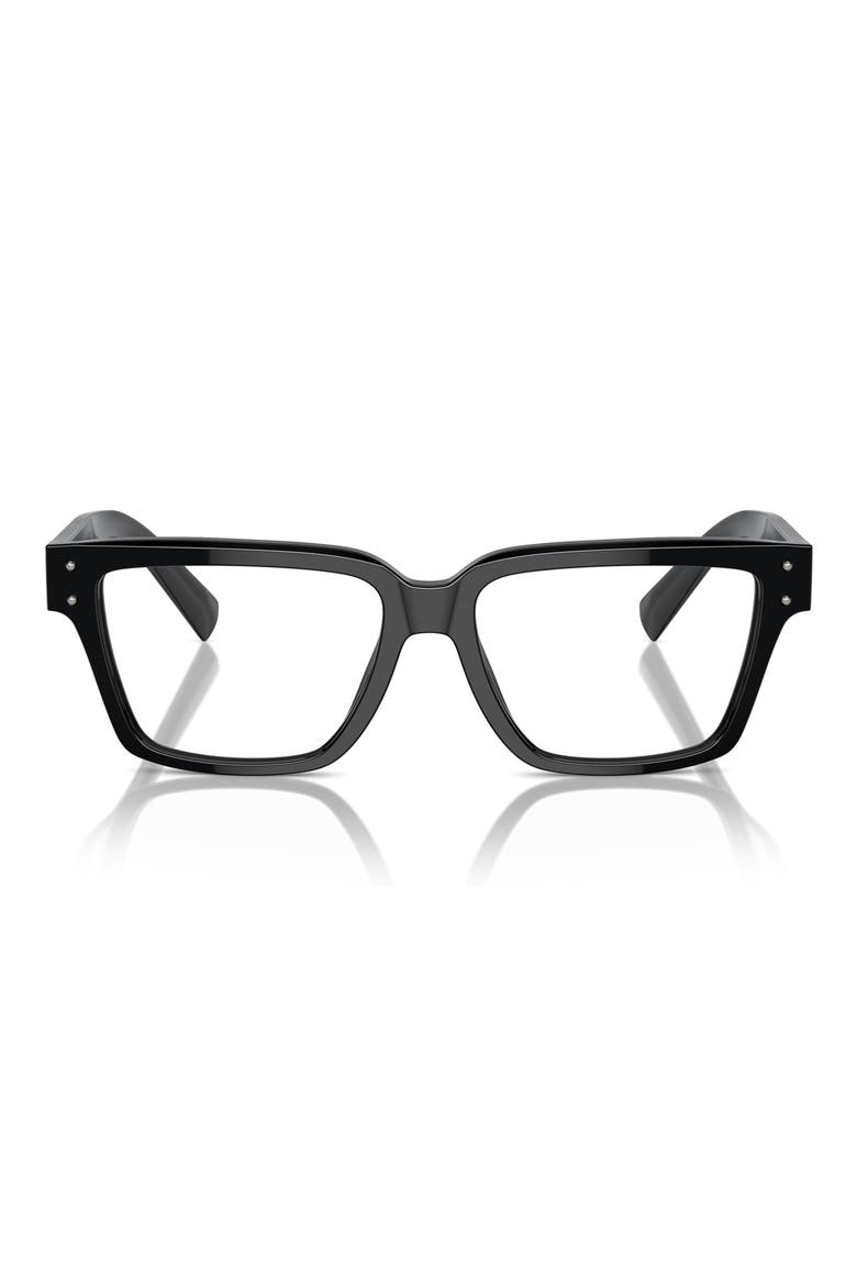 55mm Square Optical Glasses, Main, color, BLACK