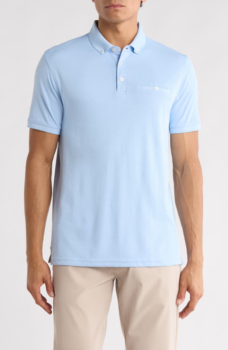 Cactus Man Powder Blue Knit Polo, Main, color, Powder Blue