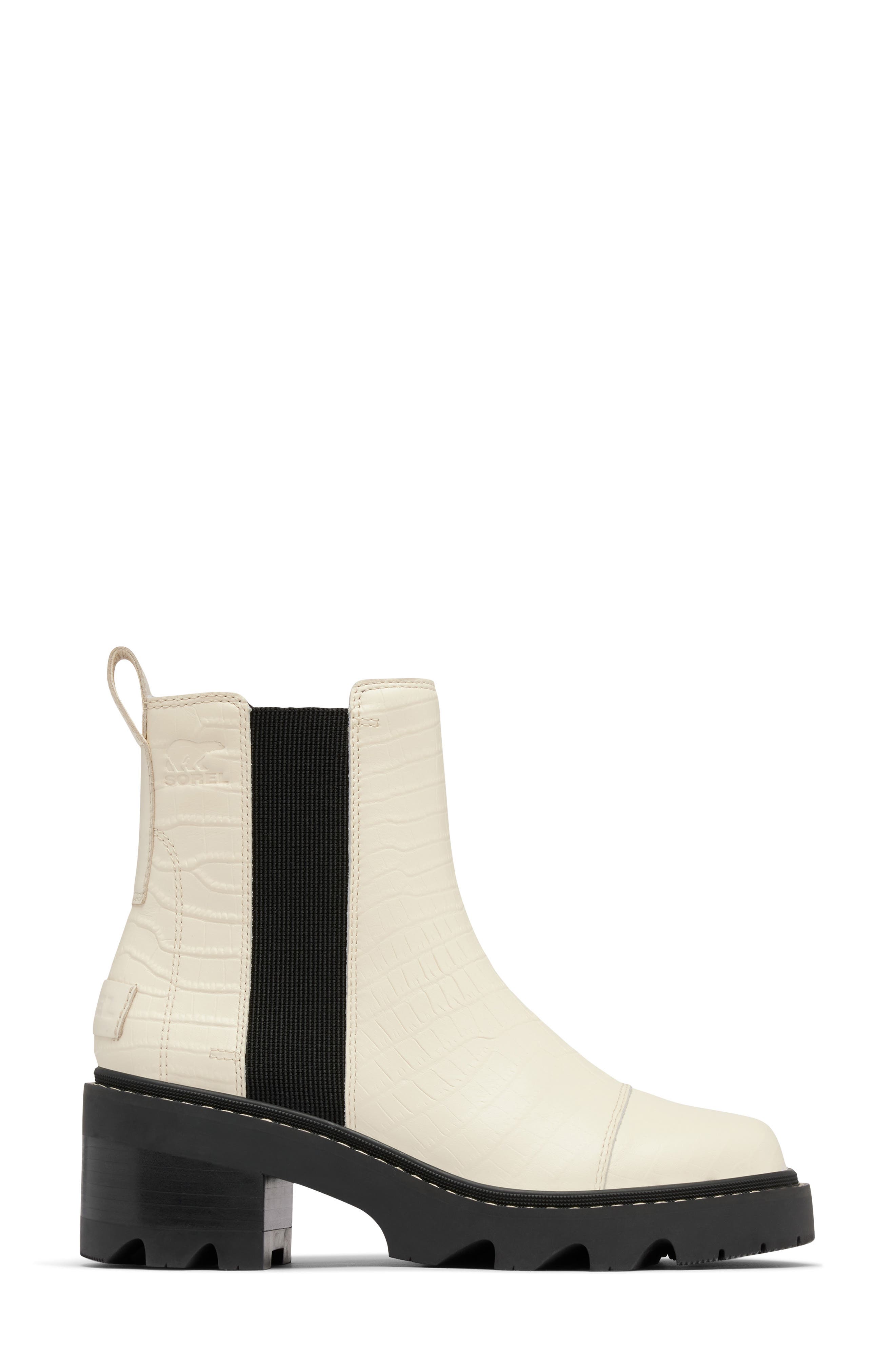 SOREL Joan Now Waterproof Chelsea Boot, Alternate, color, Chalk/ Black