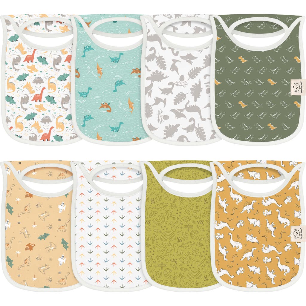 Keababies 8-pack Hallo Drool Bibs In Mesozoic