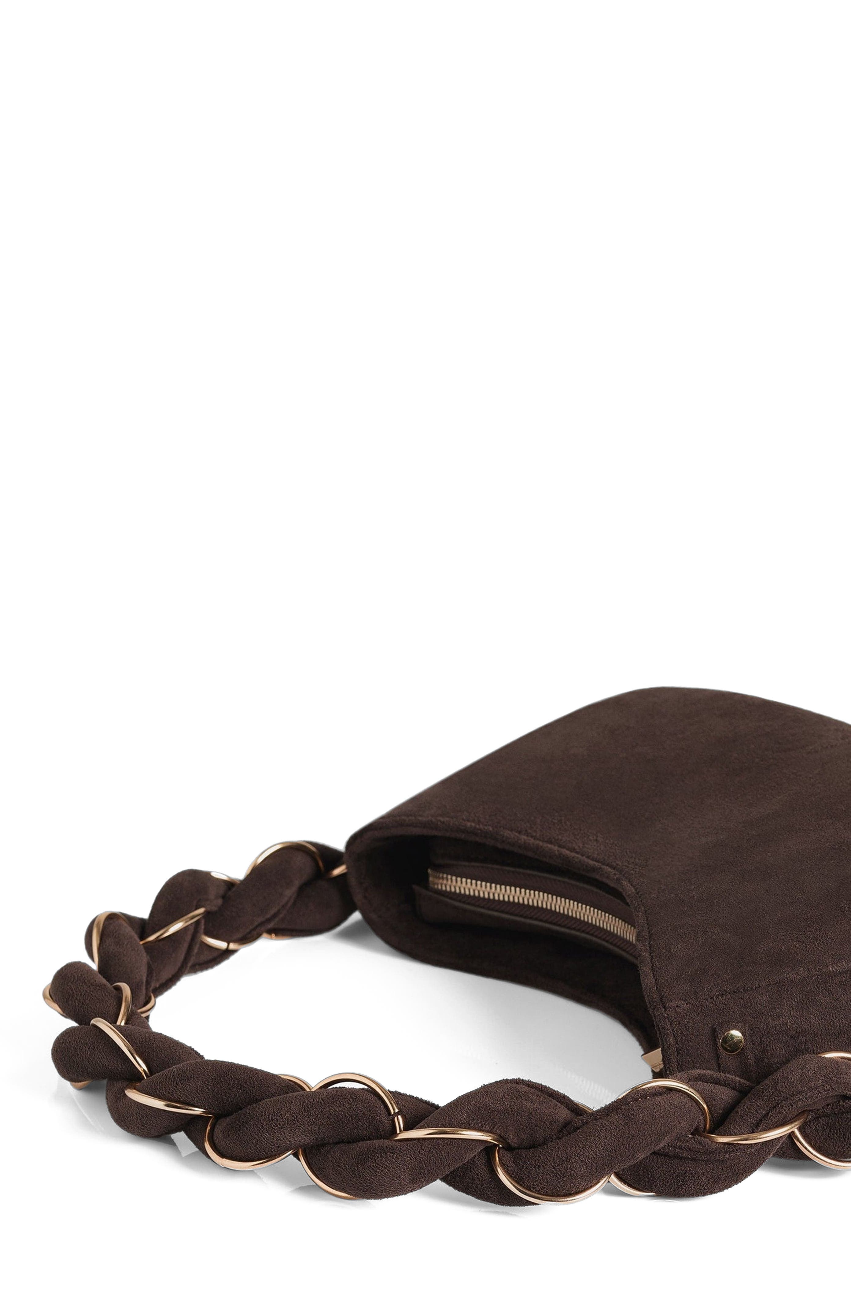 Manière De Voir Somme Suede Handbag, Alternate, color, Brown