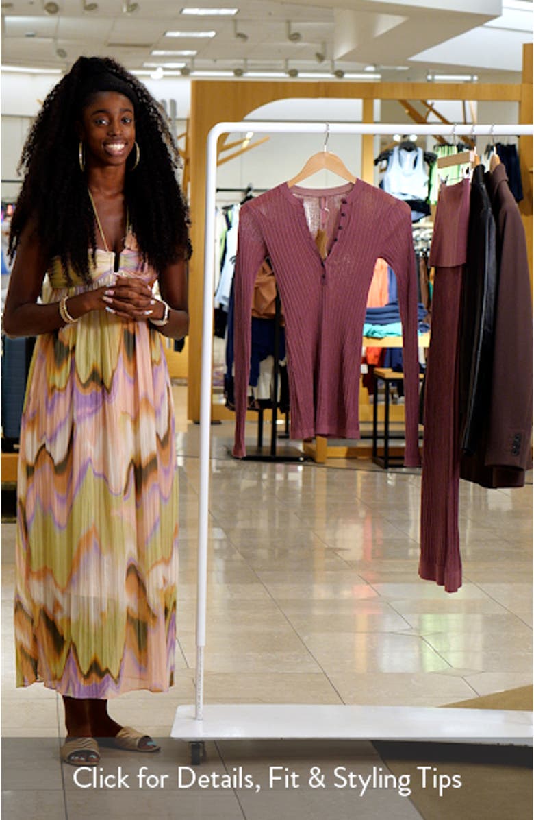 Sheer Knit Long Sleeve Henley, sales video thumbnail