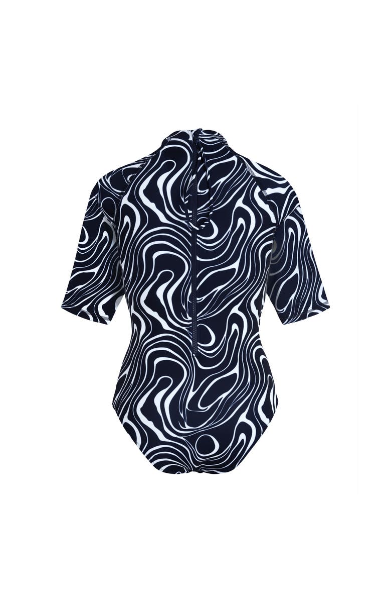 Vilebrequin Women Short Sleeves UV Protection One-piece Rashguard Waves, Alternate, color, 