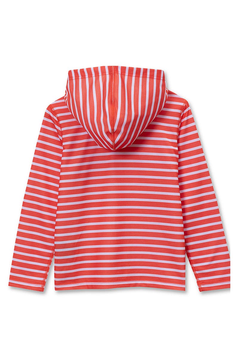 Boys Henley Pullover Hoodie, Alternate, color, Pink Coral Stripe