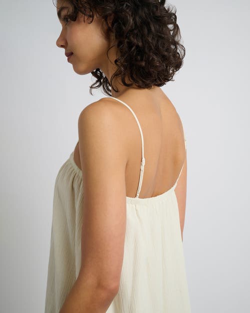 Onia Crinkle Gauze Maxi Dress In Egret