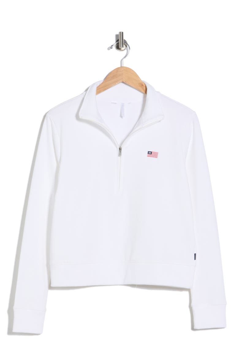 Tasmin Quarter Zip Sweatshirt, Alternate, color, WHITE