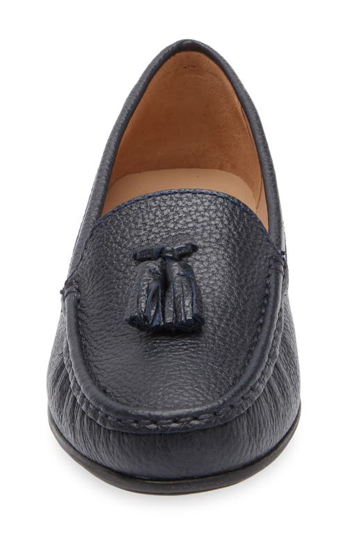 Marc Joseph New York Riviera Tassel Loafer In Navy Grainy